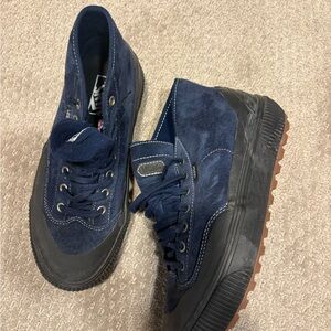 MT Blue and Black Sneakers with Canvas Upper